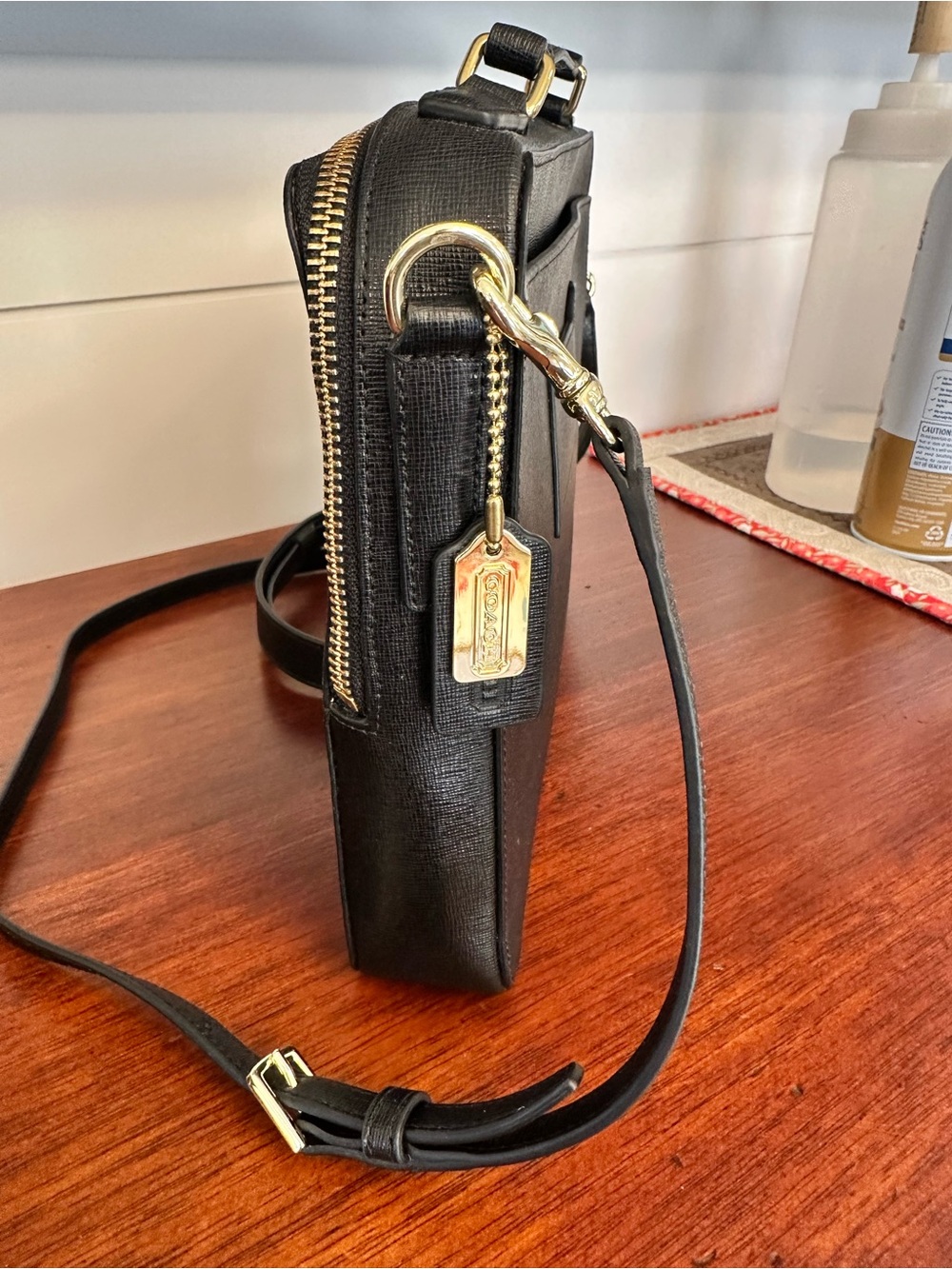 Coach Black Leather Top-Handle Messenger Crossbody - Picture 3 of 8